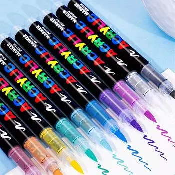 4-120 цветов, прямые жидкие акриловые краски, ручки, маркеры, тонкие наконечники для рисования на камне, стекле, дереве, керамике, ткани, металле, холсте, пасхальных яйцах, наборе для тыквы 4 colors(12pcs)