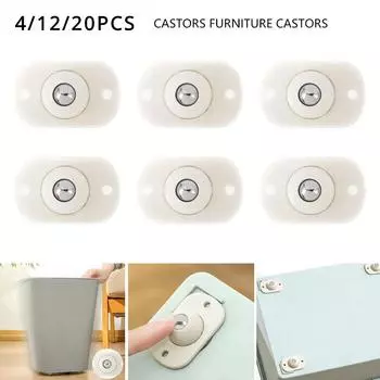 4/12/20 шт. колеса для мебели, ролик из нержавеющей стали, самоклеящиеся ролики для дома, поворотное универсальное колесо с подшипником на 360 градусов 4 PCS