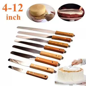 4-12-дюймовая нержавеющая стальная лопатка для торта, масла, крема, глазури, нож для разглаживания, кухонные принадлежности для украшения тортов и кондитерских изделий