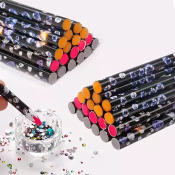 4/12 шт. Алмазная ручка для рисования с точилкой для карандашей, набор карандашей для рисования стразами, инструменты для рисования кристаллами, восковая ручка для точек на ногтях