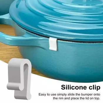 4/12 шт. силиконовых бамперов для крышки голландской духовки, простые в использовании 3D-дизайнерские силиконовые бамперы для эмалированной чугунной посуды 4pcs белый