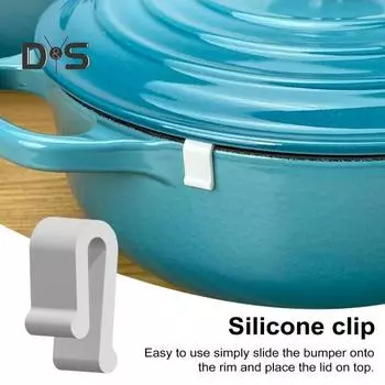 4/12 шт. силиконовых бамперов для крышки голландской духовки, простые в использовании 3D-дизайнерские силиконовые бамперы для эмалированной чугунной посуды 4pcs белый