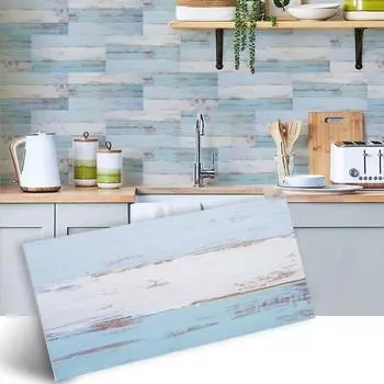 4/12 шт. Синяя деревянная настенная плитка наклейка самоклеящаяся водонепроницаемая ПВХ кухня ванная комната декор S