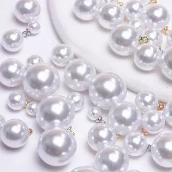 4-16 мм 5/10 шт. Для изготовления ювелирных изделий DIY Ожерелье Серьги Имитация жемчуга Подвески Материалы Мода Белый жемчуг Свободные бусины Аксессуары ручной работы 10mm/5pcs серебряный