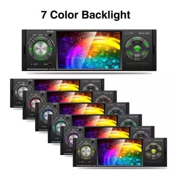 4.1 1DIN 1080P HD Автомобильный Встраиваемый Цифровой MP5 Стерео Аудио MP3 Плеер FM Радио Bluetooth 7 Цветов Подсветки С Управлением с Руля Пульт ДУ