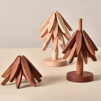 4/1 шт деревянные подставки для горячих блюд изоляционная прокладка в форме дерева подставка для чайника горячие горшки