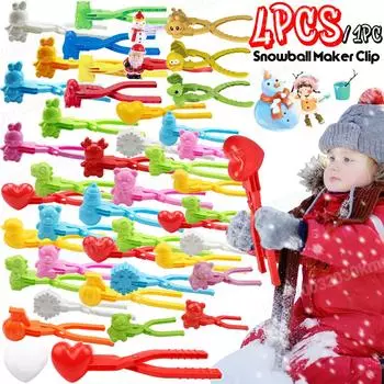 4/1 шт. Милый медведь, утка, зажим для снежков, снежная глина, шарообразный производитель, креативная форма для снежков, лопата для снега для детей, спортивные снежные игрушки на открытом воздухе