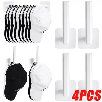 4/1 шт. стойка для бейсболок настенный держатель для кепок без перфорации вешалка для кепок органайзер для показа шляп держатель для рулона туалетной бумаги крючки 1pc белый