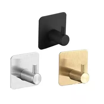 4/1pcs Stainless Steel Bathroom Robe Hooks Adhesive Wall Hook Towel holder Bathroom Kitchen Hardware Multi-Purpose Hanger Hook