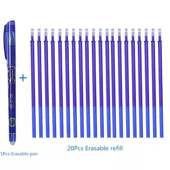 4/21 шт. Гелевая ручка стираемая пополнения волшебная стираемая ручка набор 0,5 мм синие черные чернила офисные школьные принадлежности 5 Pcs Refill Black
