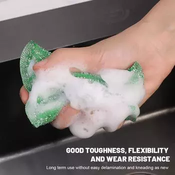 4/24pcs Steel Wire Sponge Wipes Double Sided Dish Cloth Scouring Pads Kitchen Cleaning Brush Rags Stove Pans Cleaning Tools 4PCS