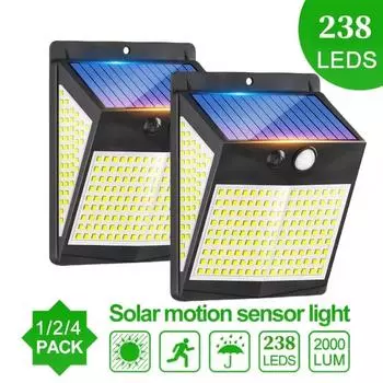 4/2/1 шт. наружная солнечная лампа датчик движения водонепроницаемый 238 светодиодный настенный светильник украшение сада аварийное уличное освещение 1PC