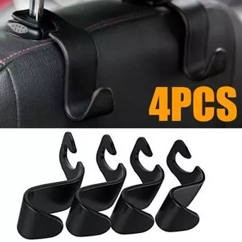 Пластиковый держатель для подголовника на спинку сиденья автомобиля для сумки, сумки, ткани 1pc чёрный