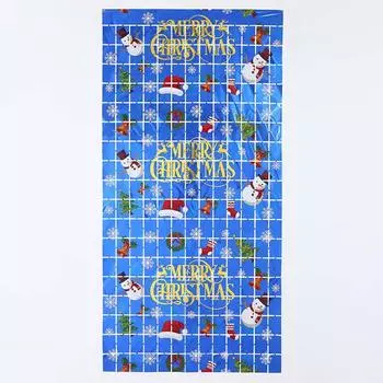 4/2/1Pack Christmas Rain Silk Curtain Cartoon Winter Snowflake Snowman Door Curtain Birthday Party Scene Arrangement Decoration 1Pack