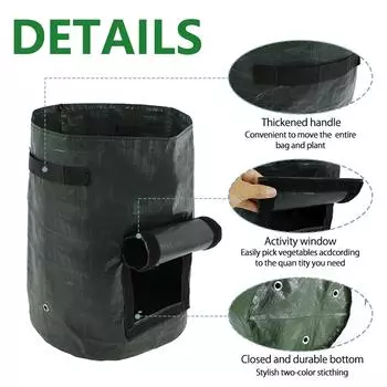 4/2 шт. мешок для выращивания картофеля многоразовые мешки для выращивания растений в саду овощи контейнер для рассады 10 галлонов полиэтиленовая ткань 19,713,8 дюймов