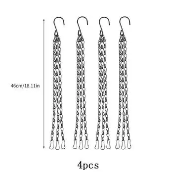 4/2 шт. подвесные корзины цепи с крючками 18 дюймов цветочный горшок сменная цепь вешалка для кормушек для птиц фонарики украшения