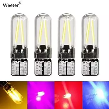 4/2 шт. T10 W5W светодиодные лампы Canbus безошибочные лампы накаливания COB светодиодные клиновые лампы для автостоянки автомобиля лампа для чтения двери DC 12 В 1Pcs белый