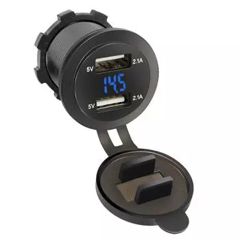 4.2A/5V Dual USB автомобильное зарядное гнездо водонепроницаемый адаптер для быстрой зарядки розетка с вольтметром для автомобиля морской мотоцикл