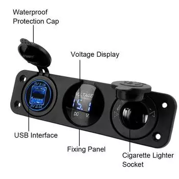 4.2A Быстрое мобильное зарядное устройство с двойным USB-адаптером для автомобильного зарядного устройства 12/24 В Voiture Вольтметр Прикуриватель Зарядное устройство для автомобиля Мотоцикл Грузовик Морской