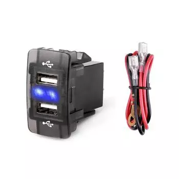 4.2a Dual Usb Автомобильное зарядное устройство Rocker 12-24 В Водонепроницаемое автомобильное зарядное устройство для телефона Мотоцикл для автомобиля Лодка Грузовик Rv Marine чёрный