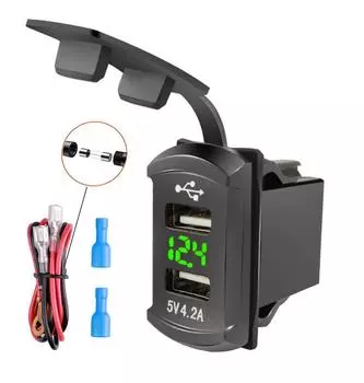 4.2A Dual USB Автомобильное зарядное устройство 12-24 В вольтметр светодиодный автомобильные аксессуары адаптер питания для Toyota быстрая зарядка для мобильного телефона