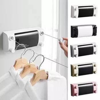 4.2M настенная выдвижная бельевая веревка регулируемая втягивающаяся невидимая прочная нержавеющая стальная проволока для сушки белья в помещении и на открытом воздухе белый
