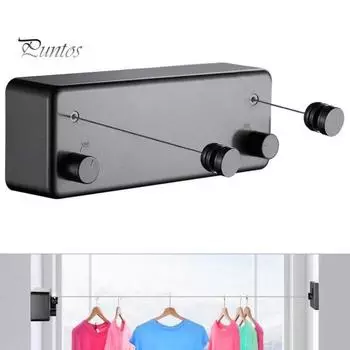 4.2M настенная выдвижная бельевая веревка регулируемая втягивающаяся невидимая прочная нержавеющая стальная проволока для использования в помещении и на открытом воздухе на балконе для стирки и сушки белья белый