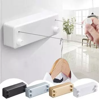 4.2M настенная выдвижная бельевая веревка регулируемая втягивающаяся невидимая прочная нержавеющая стальная проволока балконная прачечная сушильная веревка для белья белый