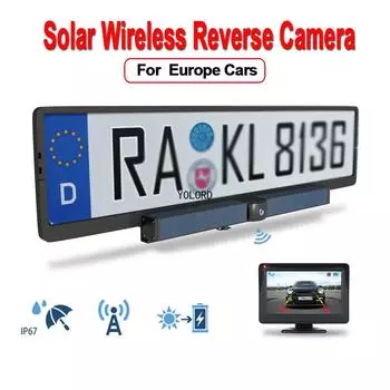 4,3-дюймовая беспроводная камера заднего вида на солнечных батареях для европейского автомобиля, автофургона, грузовика, прицепа, пикапа, монитор 12 В-32 В, 1080P HD, WIFI, вид сзади