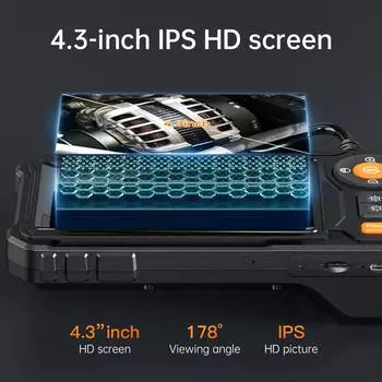 4,3-дюймовая IPS промышленная эндоскопическая камера IP67 водонепроницаемая HD1080P автомобильная бороскопическая камера для осмотра канализации с 8 светодиодами 1m