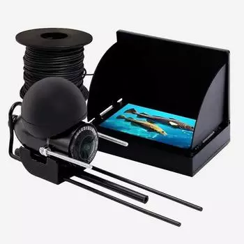 4,3-дюймовая камера для подводной рыбалки, 195 °, широкоугольный инфракрасный эхолот ночного видения HD, 30 м, 1000 ТВЛ, водонепроницаемый видео эхолот 15m