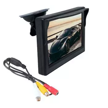 4,3-дюймовый автомобильный монитор TFT LCD HD цифровой 2-канальный видеовход HD цифровой для парковки камера заднего вида DVD VCD автомобильные аксессуары чёрный