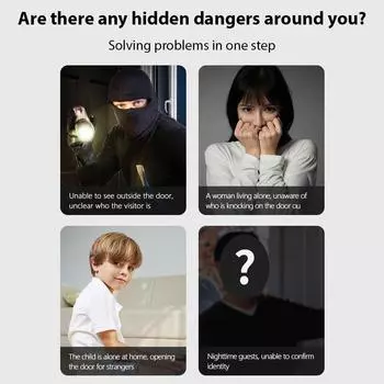 4,3-дюймовый IPS-экран, 2,4G, беспроводной визуальный дверной звонок с внутренней связью с экраном, беспроводное соединение BT чёрный