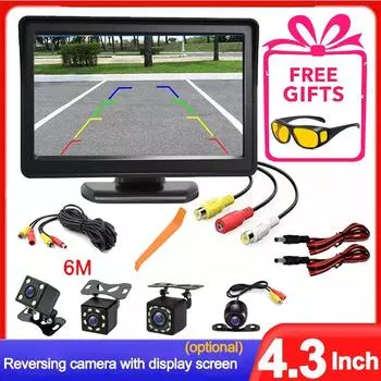 4,3-дюймовый монитор камеры заднего вида с экраном для парковки автомобиля, камера заднего вида для парковочной системы, бесплатные очки для автомобиля