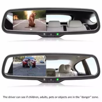 4,3-дюймовый TFT LCD автомобильный монитор на лобовое стекло зеркало заднего вида кронштейн для крепления монитора с 2-канальным видеовходом для помощи при парковке