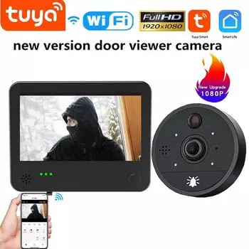 4,3-дюймовый ЖК-дисплей 1080P Full HD WiFi Видеодомофон Ночное видение Камера-глазок Дверной звонок Двусторонняя камера дверного звонка No memory card
