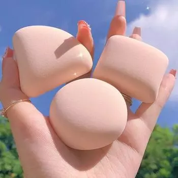 4/3 шт., мягкие милые спонжи для макияжа, набор сухих и влажных, пригодных для использования, косметические спонжи, подушечки для пудры, рассыпчатая пудра, инструмент для макияжа жёлтый