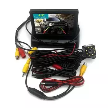 4.3 TFT LCD HD экран складной автомобильный монитор с камерой заднего вида светодиодный резервный для парковки автомобиля простая установка