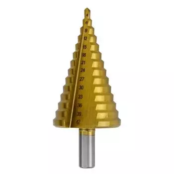 4-42 мм титановое покрытие ступенчатое сверло HSS дерево металл быстрорежущая сталь фреза конусный сверлильный инструмент для деревообработки металла Pack of 1