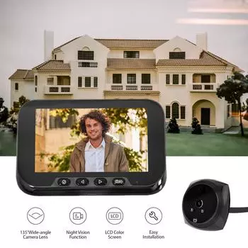 4,5 1080P 2MP LCD цифровой глазок камера дверной звонок для квартиры обнаружение человеческого тела цветной ИК-монитор камера безопасности чёрный