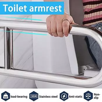 4.5*10.8*7.8 ДЮЙМОВ Серебристый Складной Туалетный Подлокотник Настенная Опора для Ванной Комнаты Поручень Безопасности Поручень Поддерживающий Подлокотник для Настенного Монтажа Поручень 304finishing surface