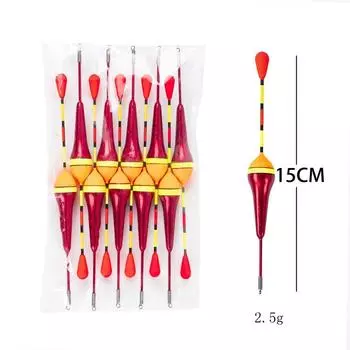 4.5/3/2.5/1.2/0.8/0.6 г Набор рыболовных поплавков Поплавки со световым стержнем Рыболовный поплавок Поплавок-палочка 2.5g жёлтый/красный