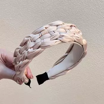 4,5-5 см Потрясающий широкий женский головной убор Атласная ткань Плетеные повязки на голову для женщины Леди Повседневный шопинг Вечеринка Головной обруч Аксессуары