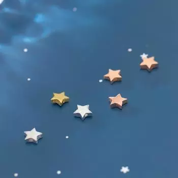 4,5/6,5 мм стерлингового серебра 925 пробы в форме звезды, бусины-разделители, свободные бусины для браслета «сделай сам», ожерелья, изготовления ювелирных изделий 4.5x2.3mm hole1.2mm