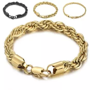 4/5/6/7/8 мм витой браслет-цепочка модный мужской женский простой браслет из нержавеющей стали оптовая продажа подарочные полированные ювелирные изделия 4mm wide&20cm