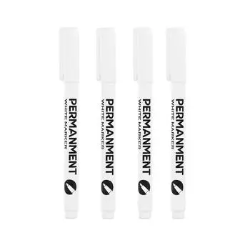 4/5/6pcs White Permanent Marker Pens Fine Tip Oil-based Art Drawings On Wood Leather Graffiti Markers Stationery For Art Writing