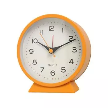 4,5-дюймовый аналоговый будильник, маленькие настольные часы в стиле ретро на батарейках, тонкие металлические настольные часы с подсветкой для гостиной, спальни, прикроватной тумбочки, полки белый