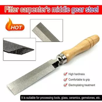 4/5 дюйма Алмазный ромбический напильник с деревянной ручкой Металлический алмазный напильник Резьба по дереву Металл Стекло Шлифовка Деревообработка Сад