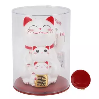 4,5-дюймовый солнечный улыбающийся кот, украшение, автоматическое машущий рукой, кот, обещающий удачу, украшение для рабочего стола автомобиля белый