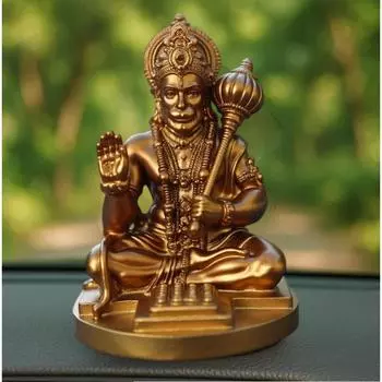 4.5 inch Bahubali Hanuman Ji Murti for Car Dashboard, Lord Hanuman Idol Statue for Home Decoration and Puja, Made with Resin